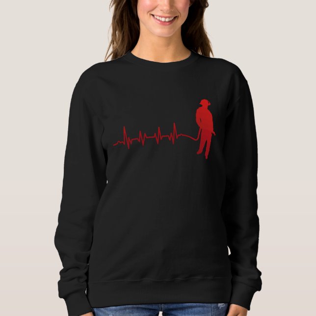 EMS Firefighter's Heartbeat Fireman Rescue Sweatshirt (Vorderseite)