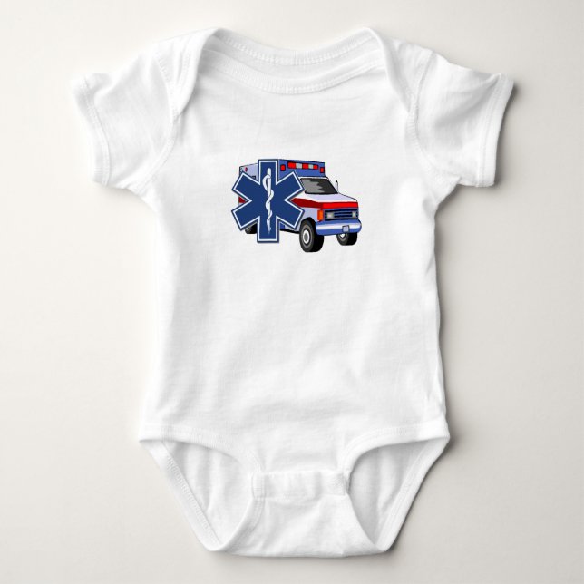Ems-Krankenwagen Baby Strampler (Vorderseite)