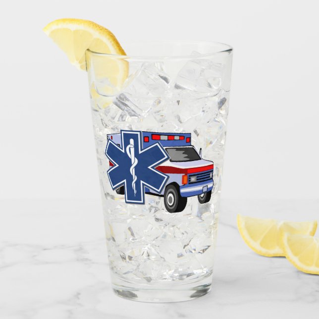 Ems-Krankenwagen EMS-Logo Glas (Vorderseite Ice)