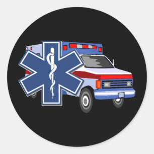 Ems-Krankenwagen Runder Aufkleber