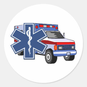 Ems-Krankenwagen Runder Aufkleber