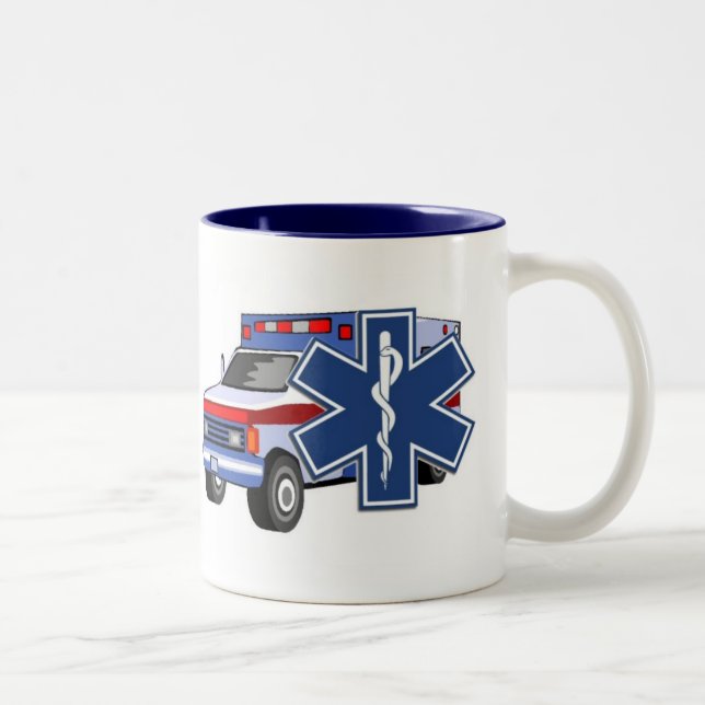 Ems-Krankenwagen Zweifarbige Tasse (Rechts)