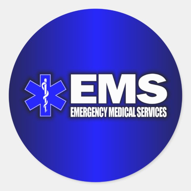 EMS - Medizinische Notfalldienste Runder Aufkleber (Vorderseite)