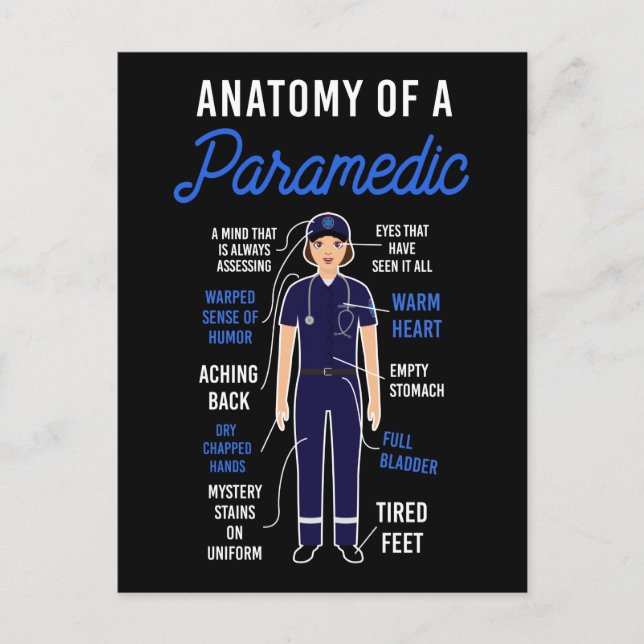 EMS-Notfallanatomie eines paramedizinischen Feiertagspostkarte (Vorderseite)