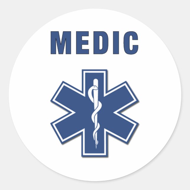 EMS ParaMedic Star of Life Runder Aufkleber (Vorderseite)