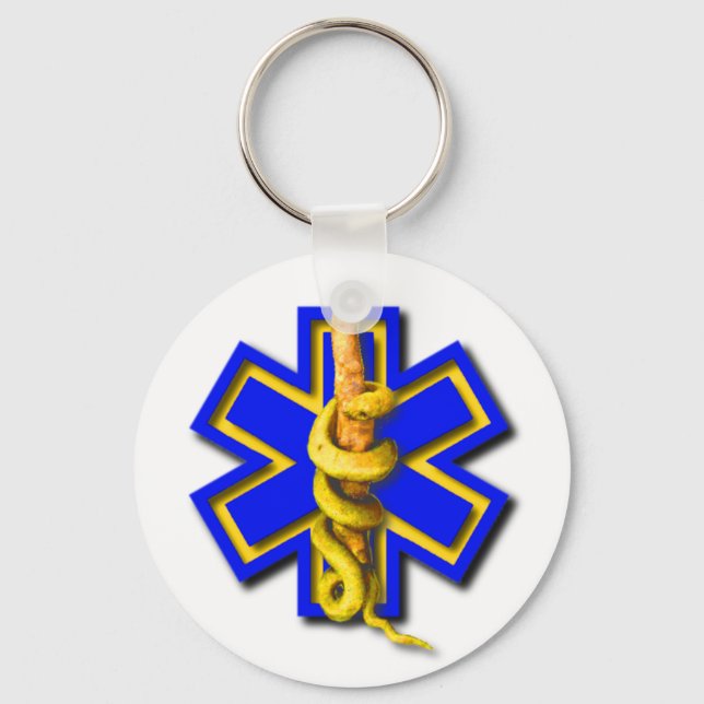 EMS Star of Life Abzeichen Schlüsselanhänger (Vorderseite)