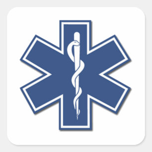 EMS Star of Life Quadratischer Aufkleber