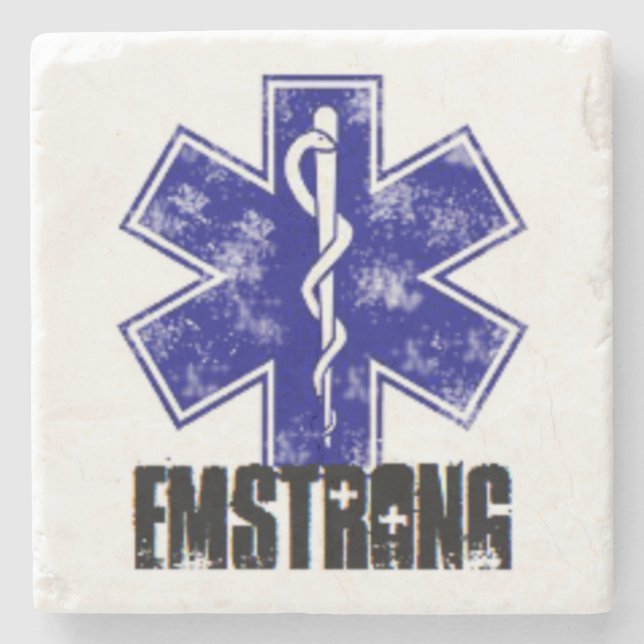 EMSTRONG (nur Logo) Steinuntersetzer (Vorderseite)