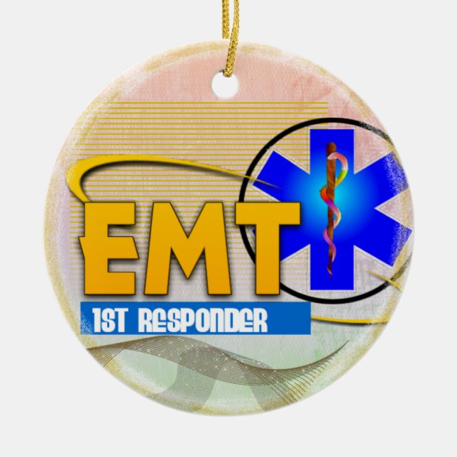 EMT 1. BEANTWORTER-WEIHNACHTSverzierung Keramikornament (Vorne)