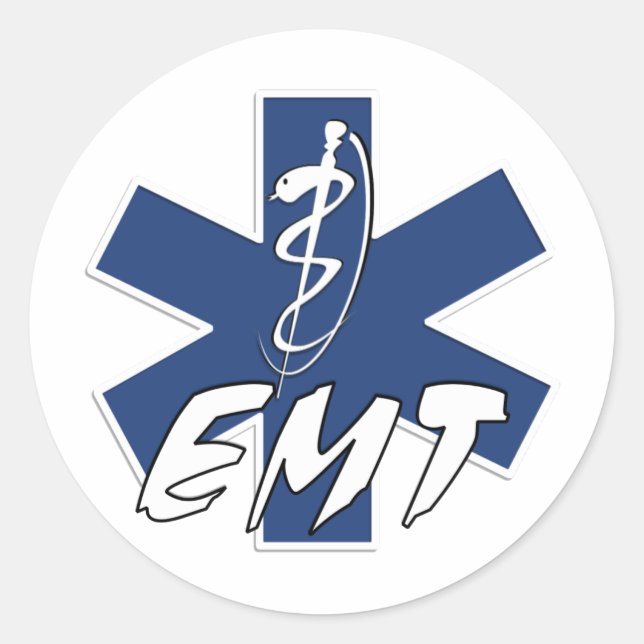 EMT Active Star of Life Runder Aufkleber (Vorderseite)