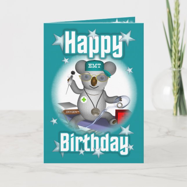 EMT Birthday Koala Karte (Vorderseite)