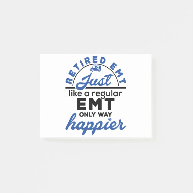 EMT EMS Paramedic Retirement Funny Geschenke Post-it Klebezettel (Vorderseite)