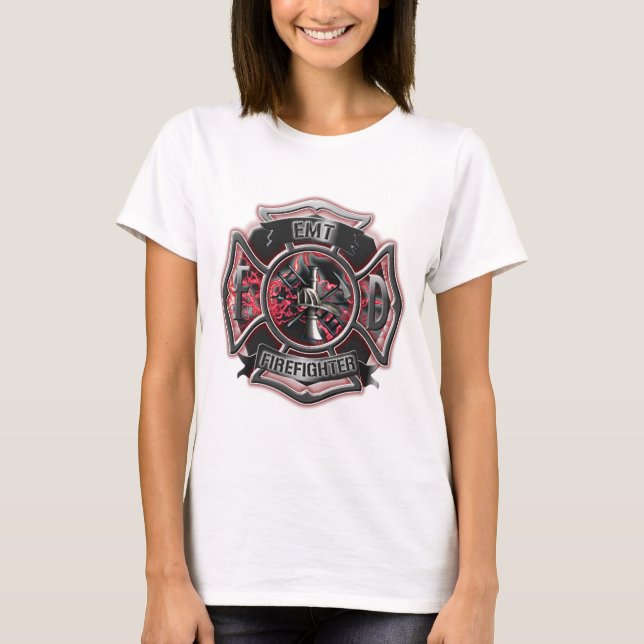 EMT Feuerwehrmannrot T-Shirt (Vorderseite)