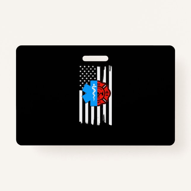 Emt Firefighter American Flag Distressed.Png Ausweis (Vorderseite)