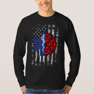 EMT Firefighter EMT American Flag Geschenk T-Shirt
