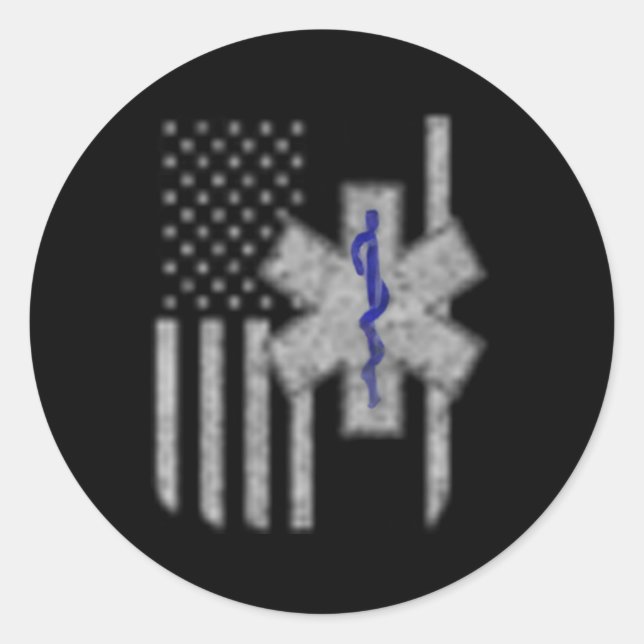 Emt First Responder Flag oder zwei Seiten Runder Aufkleber (Vorderseite)