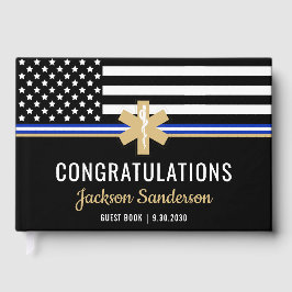 EMT First Responder White Line Flag EMS Retiremen Gästebuch