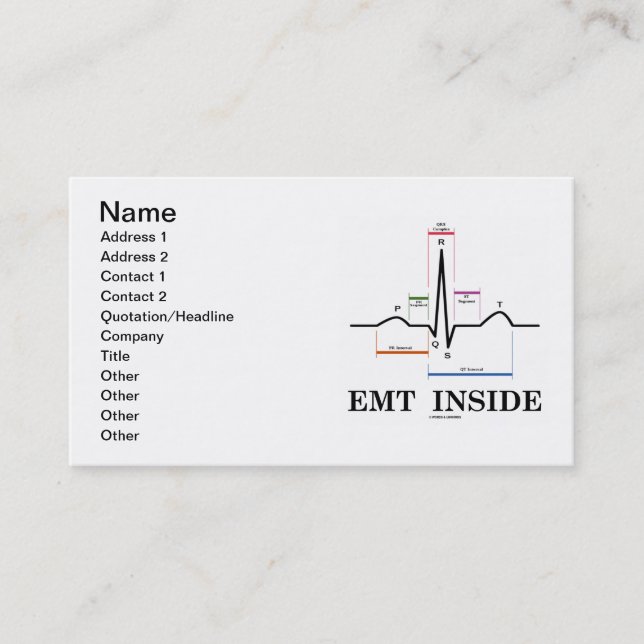 EMT Innere (ECG/EKG Elektrokardiogramm) Visitenkarte (Vorderseite)