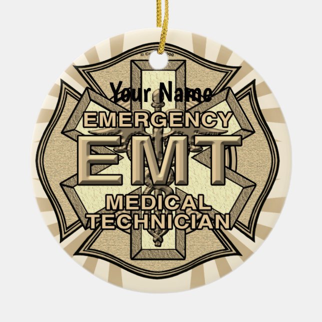EMT Maltese Cross  Keramik Ornament (Vorne)