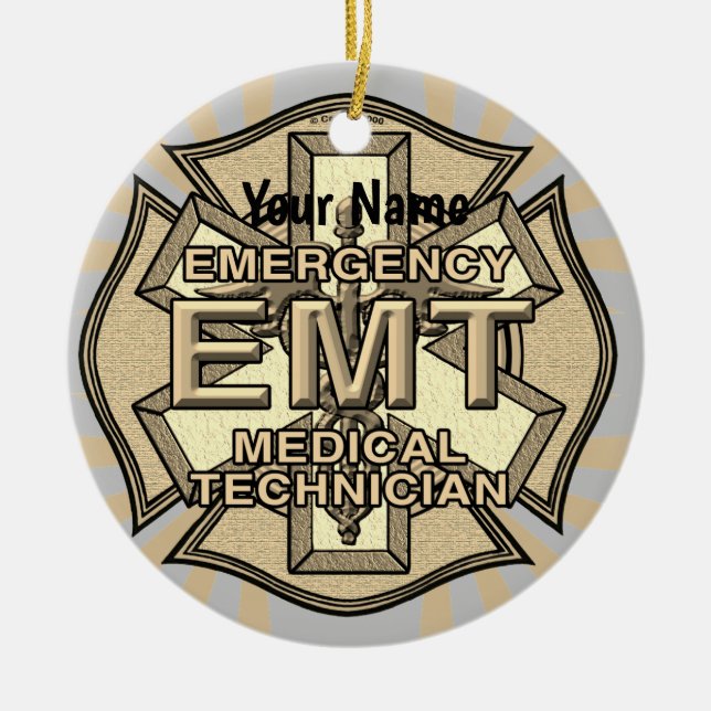 EMT Maltese Cross  Keramik Ornament (Vorne)