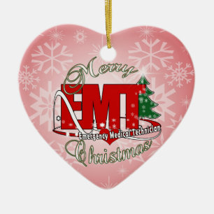 EMT Notmedizinisches Techniker WEIHNACHTEN Keramik Ornament