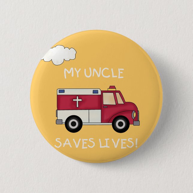 EMT Onkel Saves Lives Tshirts und Geschenke Button (Vorderseite)