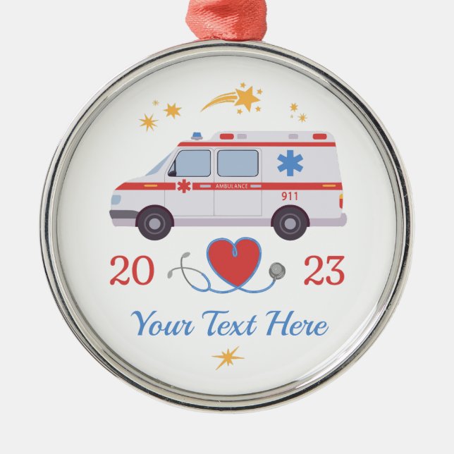 EMT Ornament Personalisiert Nurse Ornament Aus Metall (Vorne)