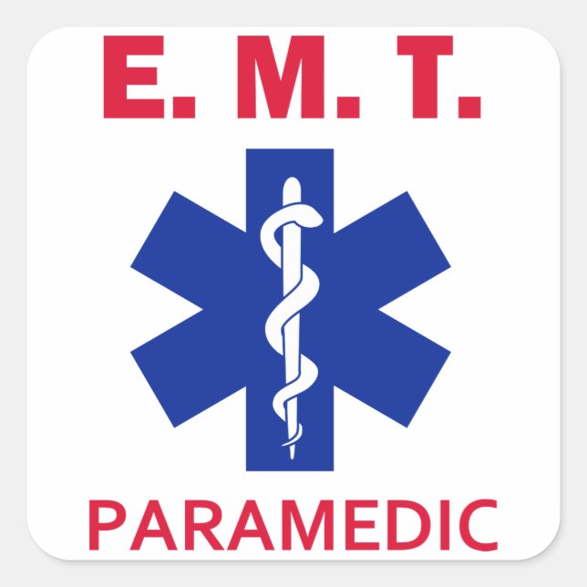 EMT Paramedic Quadratischer Aufkleber (Vorderseite)