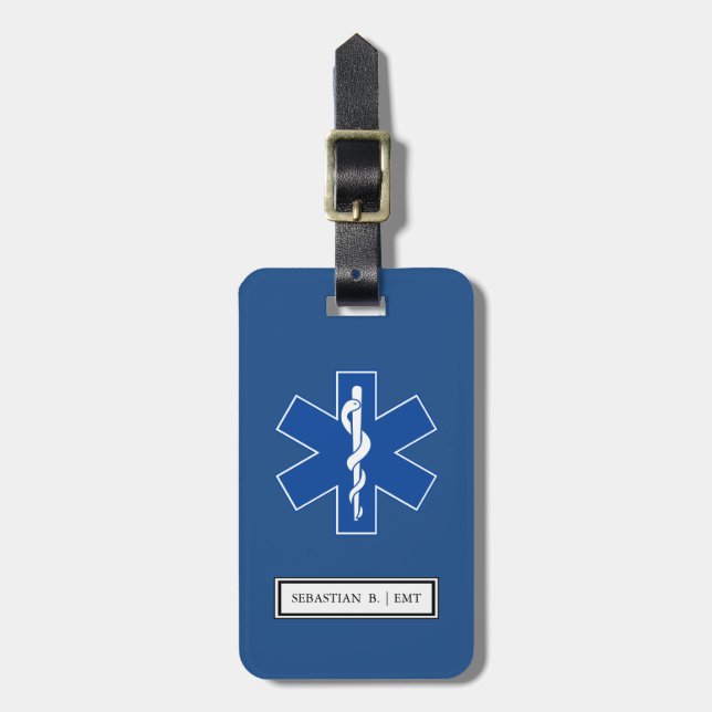 EMT Paramedium Symbol Custom Gepäckanhänger (Vorderseite vertikal)