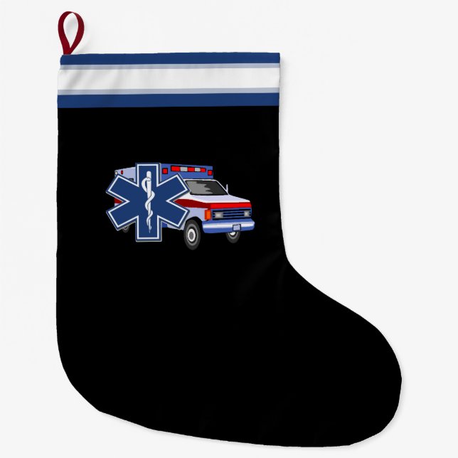 EMT Sanitäter EMS-Krankenwagen Großer Weihnachtsstrumpf (Vorderseite)