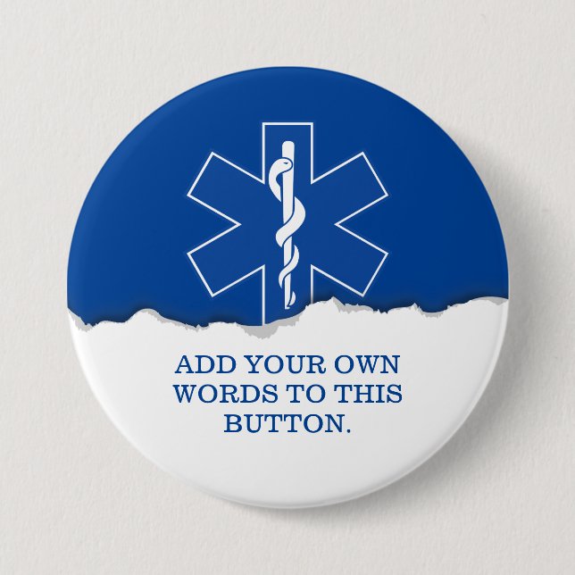 EMT Sanitäter-Symbol-Gewohnheit Button (Vorderseite)