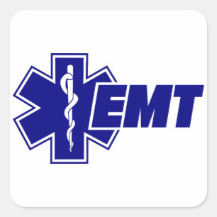 Emt Star of Life, Feuerwehrmann erhält Geschenk Quadratischer Aufkleber