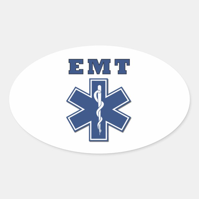 EMT Star of Life Ovaler Aufkleber (Vorderseite)