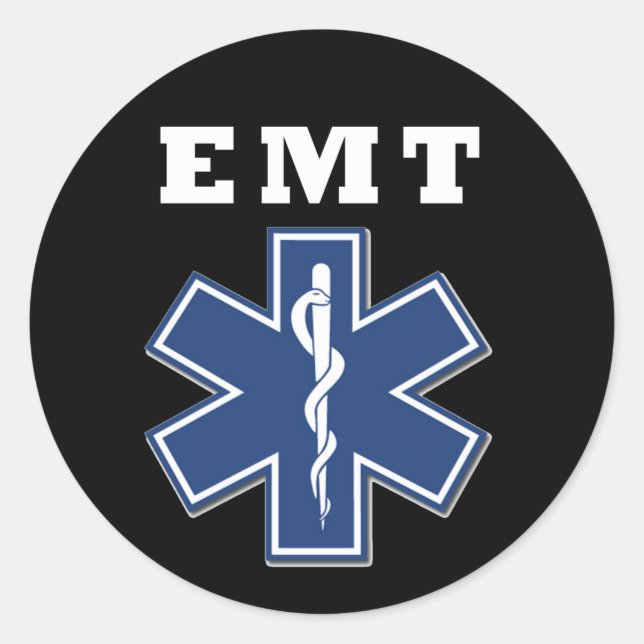 EMT Star of Life Runder Aufkleber (Vorderseite)