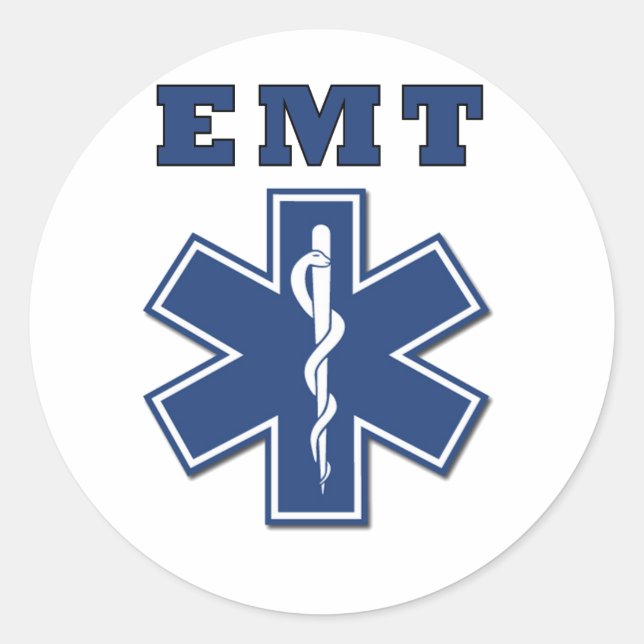 EMT Star of Life Runder Aufkleber (Vorderseite)