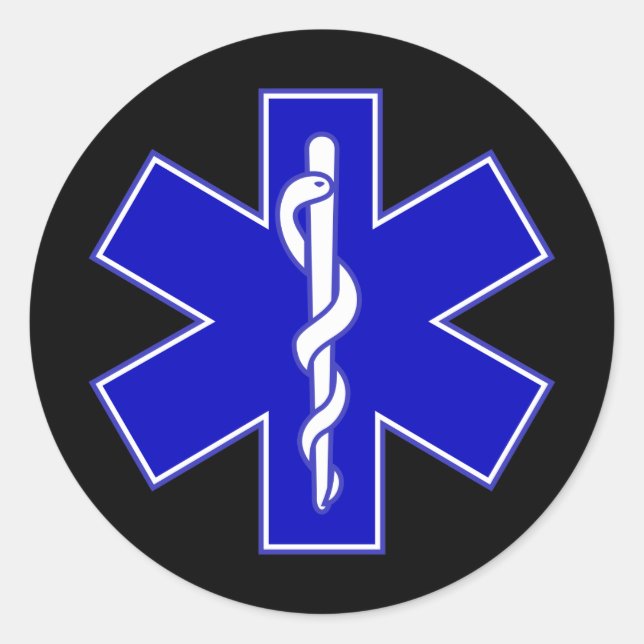 EMT-Stern des Aufklebers für das Leben Runder Aufkleber (Vorderseite)