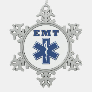 EMT Stern des Lebens Schneeflocken Zinn-Ornament