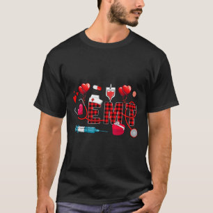 Emt Valentinstag Stethoskop Pflegekraft Werkzeuge T-Shirt
