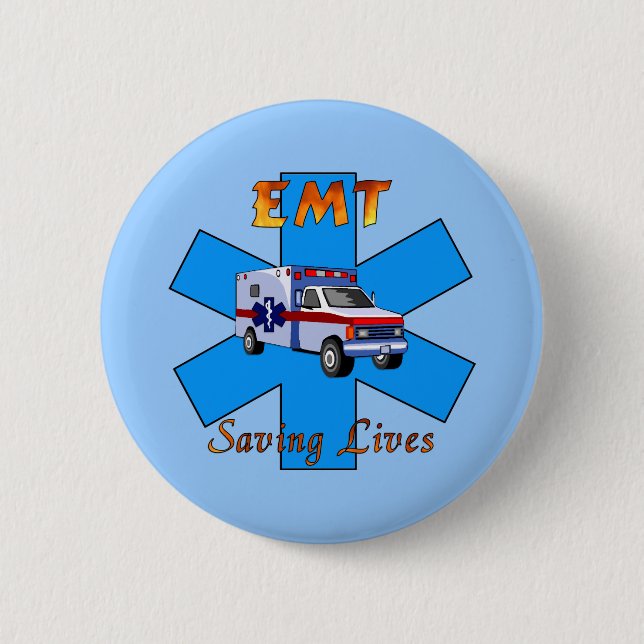 EMT, welches die Leben rettet Button (Vorderseite)