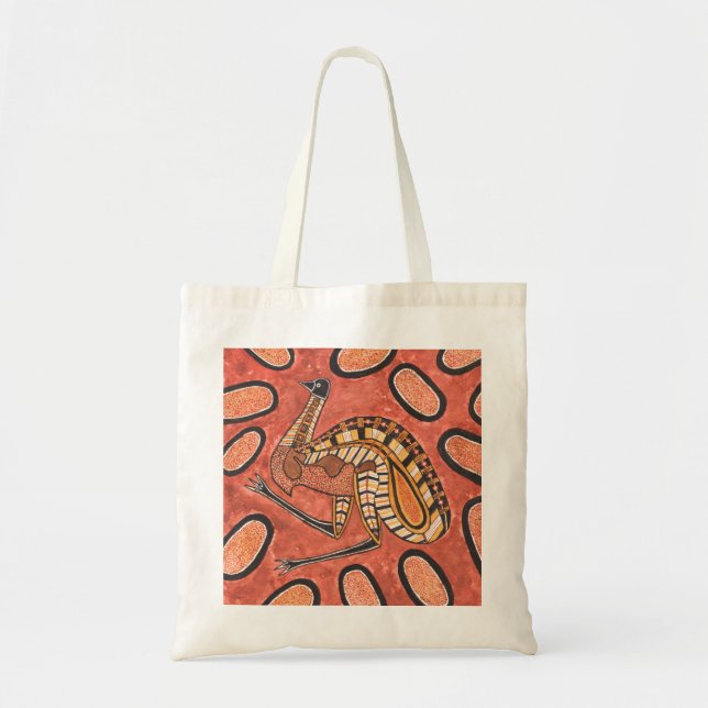 Emu Aborigine-Kunst Malerei Tragetasche (Vorne)