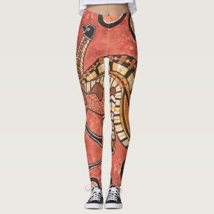 Emu Aborigine-Kunstmalerei Leggings