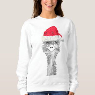 Emu Bird Funny Spaß Ostrich Emo Animal Xmas Santa Sweatshirt