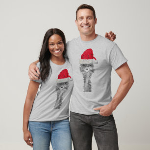 Emu Bird Funny Spaß Ostrich Emo Animal Xmas Santa T-Shirt