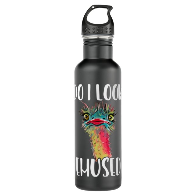 Emu Bird - Sehe ich den lustigen Niedlichen Pullov Edelstahlflasche (Vorderseite)