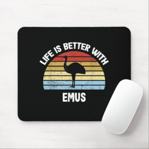 Emu mit deutschem Text Das Leben ist besser Mousepad