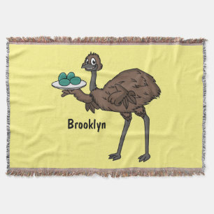 Emu mit Eiern Cartoon-Abbildung Decke