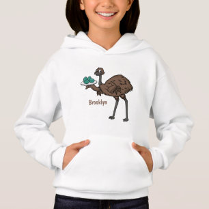 Emu mit Eiern Cartoon-Abbildung Hoodie