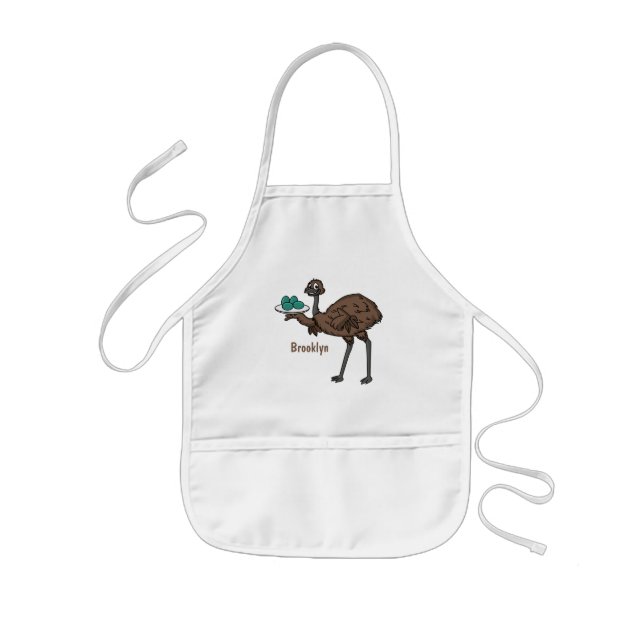 Emu mit Eiern Cartoon-Abbildung Kinderschürze (Vorne)