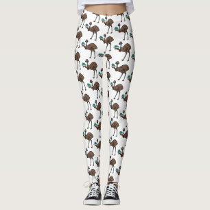 Emu mit Eiern Cartoon-Abbildung Leggings