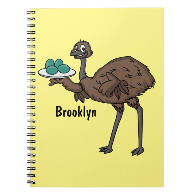 Emu mit Eiern Cartoon-Abbildung Notizblock (Vorderseite)